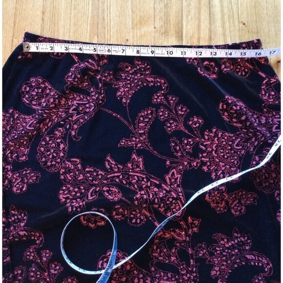 Vintage 90s Y2K Choices Woman Floral Velvet Skirt Size 1X Whimsigoth - Picture 7 of 8